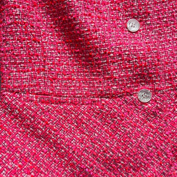Talbots Tweed Peplum Jacket Women’s Blazer Neon Pink Boucle Corpcore | Size 6 - Picture 7 of 15